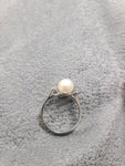 14K White Gold Faux Pearl Cat Ears Ring - Sell Gold NYC