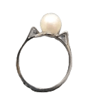 14K White Gold Faux Pearl Cat Ears Ring - Sell Gold NYC