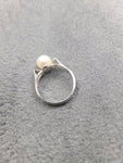 14K White Gold Faux Pearl Cat Ears Ring - Sell Gold NYC