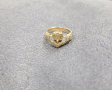 14K Yellow Gold Hands Holding Hearts with Crown Ring - Sell Gold NYC