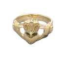 14K Yellow Gold Hands Holding Hearts with Crown Ring - Sell Gold NYC