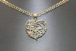14K Two-tone Heart Flower #1 Sister Chain Pendant Set - Sell Gold NYC