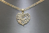 14K Two-tone Heart Flower #1 Sister Chain Pendant Set - Sell Gold NYC