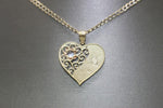 14K Yellow Gold Flower Heart Chain Pendant Set - Sell Gold NYC