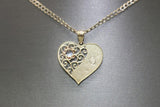 14K Yellow Gold Flower Heart Chain Pendant Set - Sell Gold NYC