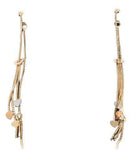 Double Strand Hearts Drop Threader Earrings in 14K Gold - Sell Gold NYC