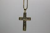 14k Two-tone Gold Solid Jesus Cross Pendant Chain Set - Sell Gold NYC