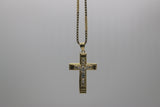 14k Two-tone Gold Solid Jesus Cross Pendant Chain Set - Sell Gold NYC