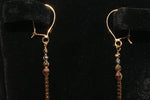 Puffed Heart with Bead Drop Earrings in 14K Tri-tone Gold - Sell Gold NYC