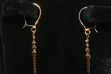 Puffed Heart with Bead Drop Earrings in 14K Tri-tone Gold - Sell Gold NYC