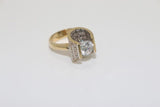 14K Yellow Gold White Sapphire Ring - Sell Gold NYC