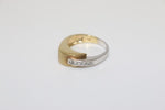 14K Two-tone White Sapphire Ring - Sell Gold NYC