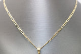 14kt Yellow Gold Virgin Mary Medal Pendant with 14kt Solid Figaro Chain - Sell Gold NYC