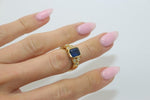 14K Yellow Gold Blue Sapphire Ring - Sell Gold NYC