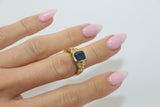 14K Yellow Gold Blue Sapphire Ring - Sell Gold NYC