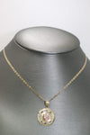 14kt Tri-tone Circular Pendant with 14kt Tri-tone Hollow Trace Chain - Sell Gold NYC