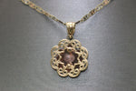 14kt Two-tone White Sapphire Virgin Mary Pendant with 14kt Tri-tone Hollow Trace Chain - Sell Gold NYC