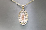 Tri-tone White Sapphire Virgin Mary Engraved 14kt Pendant - Sell Gold NYC