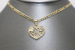 14K Two-tone Heart #1 Mom Chain Pendant Set - Sell Gold NYC