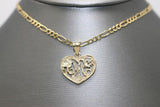 14K Two-tone Heart #1 Mom Chain Pendant Set - Sell Gold NYC