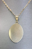 14kt Tri-tone Virgin Mary Engraved Pendant with 14kt Tri-tone Hollow Trace Chain - Sell Gold NYC