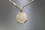14kt Tri-tone Circular Pendant with 14kt Tri-tone Hollow Trace Chain - Sell Gold NYC