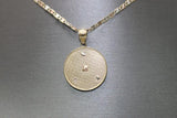 14kt Tri-tone Circular Pendant with 14kt Tri-tone Hollow Trace Chain - Sell Gold NYC
