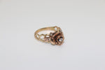 14K Two-tone Pattern Flower Ring - Sell Gold NYC