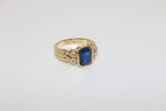 14K Yellow Gold Blue Sapphire Ring - Sell Gold NYC