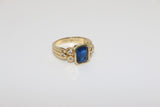 14K Yellow Gold Blue Sapphire Ring - Sell Gold NYC