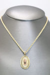 Two-tone Virgin Mary Engraved 14kt Pendant - Sell Gold NYC