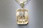 Tri-tone Red Sapphire Queen of Hearts Solid Engraved 14kt Pendant - Sell Gold NYC