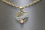 14K Yellow Gold #1 Mom Heart Flower Chain Pendant Set - Sell Gold NYC