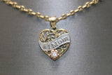 14K Yellow Gold #1 Mom Heart Flower Chain Pendant Set - Sell Gold NYC
