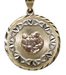 14kt Tri-tone Circular Pendant with 14kt Tri-tone Hollow Trace Chain - Sell Gold NYC