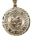 14kt Tri-tone Circular Pendant with 14kt Tri-tone Hollow Trace Chain - Sell Gold NYC