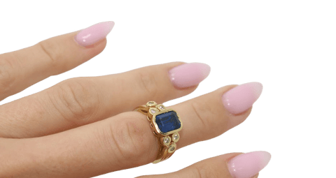 14K Yellow Gold Blue Sapphire Ring - Sell Gold NYC