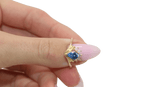 14K Yellow Gold Aquamarine Blue Sapphire Ring - Sell Gold NYC