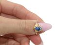 14K Yellow Gold Aquamarine Blue Sapphire Ring - Sell Gold NYC