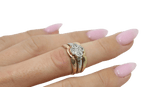 14K Tri-color Clover White Sapphire Ring - Sell Gold NYC