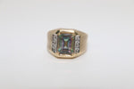 14K Yellow Gold White Sapphire Ring - Sell Gold NYC