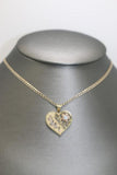 14K Yellow Gold Flower Heart Chain Pendant Set - Sell Gold NYC
