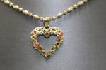 14K Two-tone Heart Roses Chain Pendant Set - Sell Gold NYC